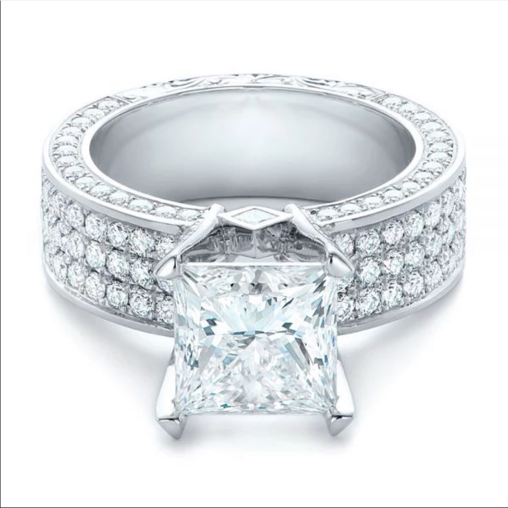 New Luxury Square Cut Popular Women’s Diamond Ring - Picture 2 of 6